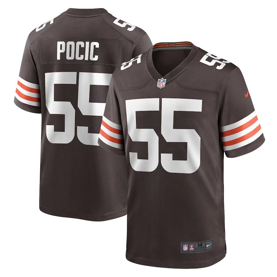 Men Cleveland Browns 55 Ethan Pocic Nike Brown Game NFL Jersey